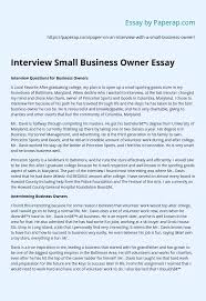 Examples of research paper outlines apa format. Interview Small Business Owner Essay Essay Example