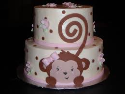 Sweet Little Monkey Girl Baby Shower Monkey Girl Baby Shower Baby Shower Cakes Baby Shower Cakes Girl