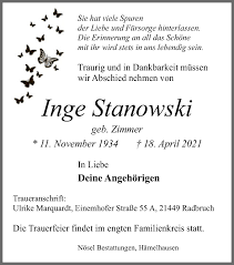 Koszulki, bluzy, kubki kupisz w naszym sklepie: Traueranzeigen Von Inge Stanowski Trauer Kreiszeitung De