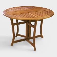 Round Wood Danner Folding Table Brown By World Market Round Folding Table Deck Table Patio Table