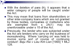 Check spelling or type a new query. Moneylending Business Issues Implication On Implementing The Moneylenders Amendment Act 2003 By Lee Swee Seng Llb Llm Mba Advocate Solicitor Ppt Download