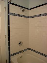 Vertical Shower Border With White Subway Tile Bathroom Tile Designs Small Bathroom White Subway Tile