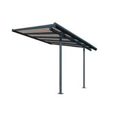 Palram Sierra 10 Ft X 10 Ft Gray Bronze Patio Cover Awning 705327 The Home Depot In 2021 Covered Patio Covered Back Patio Patio