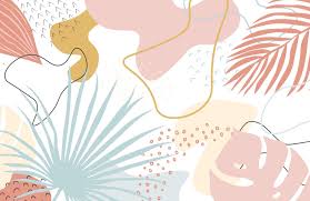 Beautiful vector, photo and png textures. Pink Blue Abstract Leaves Tropical Wallpaper Mural Hovia
