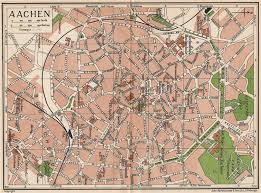 Details About Aachen Vintage Town City Map Plan Germany 1933 Old Vintage Chart