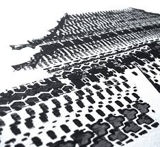 Singaporean Artist Uses Bike Tires To Paint Famous Landmarks In 2020 Tire Tracks Bicycle Painting Landmark Print