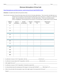 Atmosphere Virtual Lab Density And Air Pressure