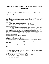 Kisi kisi osn matematika sma 2021 ilmusosialid kisi kisi osn matematika sma 2021 oleh ahmad diposting pada desember 5 2020 kisi kisi soal materi tes cpns 2021 skd dan skb persaingan untuk diterima sebagai asn pada seleksi cpns perlu persiapan matang. Doc Soal Dan Pembahasan Olimpiade Matematika Tingkat Sma Silvia Dani Academia Edu