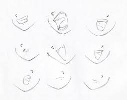 Depending On Anime Character Different Expression Mouths Drawing Heads Lips Drawing Anime Lips