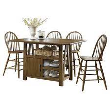Liberty Furniture Farmhouse Casual Dining Centre Island Pub Table In Weathered Oak Dining Table In Kitchen Counter Height Dining Sets Farmhouse Dining Set