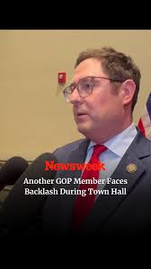 Republican Rep. Mike Flood faced jeers, boos and angry demands during a  town hall in Columbus, Nebraska, a deep red state. Flood was the latest  Republican member of Congress to face backlash
