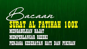 Kemudian setiap malam mengamalkan surat al fatihah 1000x sehabis sholat malam di dalam kamar tersebut secara rutin atau istiqomah tiap malam. Surat Al Fatihah 100x Amalan Untuk Menjaga Kesehatan Hati Dan Pikiran Youtube