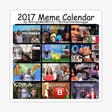 2017 Meme Calendar Sticker By Trigomemetry Redbubble