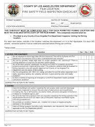 This template is used to conduct a fire extinguisher inspection every 30 days to determine if the equipment meets the standards and safety measures for. Los Angeles County California Fire Safety Field Inspection Checklist Download Printable Pdf Templateroller