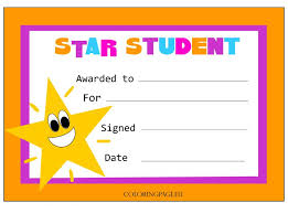 Star Student Certificate Coloring Page Star Students Student Certificates Star Student Poster