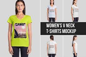 Download Download Women S V Neck T Shirts Mockup Psd Mockup Free Psd Mockups Shirt Mockup Tshirt Mockup V Neck T Shirt