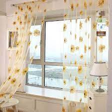 Brand New 5 Colors Fresh Sunflower Pattern Tulle Curtains Kitchen Balcony Room Floral Window Blind Wish Yellow Room Decor Yellow Room Room Decor