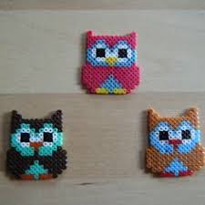 Theme Hiboux Chibi Unitaire Effectue En Perles Hama Mini Motifs Perles Hama Art Perle Perles Hama