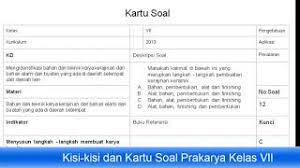 Smp ujian / ulangan : Kisi Kisi Soal Prakarya Kelas 7 Kami