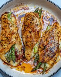 Bacon wrapped cream cheese stuffed chicken breast healthy recipes 01. Easy Asparagus Stuffed Chicken Breast Recipe Healthy Fitness Meals