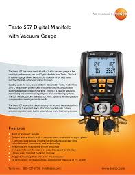 Testo 557 Digital Manifold Kit 4 Valve Datasheet Manualzz Com