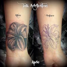 5 out of 5 stars. Black And Grey Lily Flower Cover Up Tattoo Design For Wrist