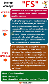 Fs Meaning What Does Fs Stand For With Helpful Conversation Examples 7 E S L Other Ways To Say Meant To Be English Lessons