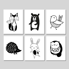 Black And White Animal Prints For Nursery Monochrome Nursery Art Black White Nursery Art Black And White Etsy Woodland Nursery Art Modern Nursery Art White Nursery Decor