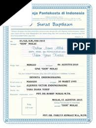 Krisma krisma adalah sakramen yang melengkapi pembaptisan; Surat Baptis