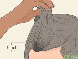 Flip your hair back to its natural part. 3 Ways To Grow Out Your Natural Hair Color Wikihow