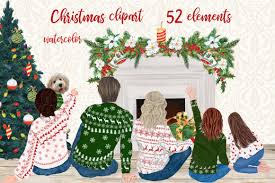 Christmas Family Clipart By Lecoqdesign On Creativemarket In 2020 Christmas Clipart Family Clipart Christmas Watercolor