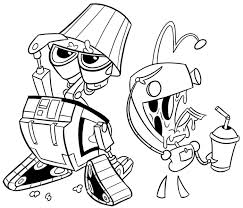 Free coloring pages of kids heroes. Wall E And Gir By Scomics On Deviantart