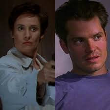 Scream movie characters Sidney Prescott and Roman Bridger