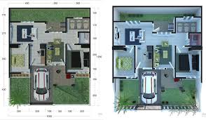 Denah rumah modern 2 lantai 3 kamar tidur. Desain Rumah Minimalis 2 Kamar 3d Supplier Bata Ekspos