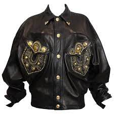1990s Gianni Versace Couture Motorcycle Jacket Gianni Versace Versace Couture Versace Leather Jacket