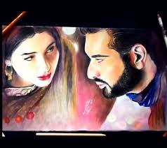 Humayun Saeed And Mahira Khan From Bin Roye Drawing Watch Full Drawing On My Youtube Channel Here Marish Ru Or Klick On Th Mahira Khan Drawings My Drawings