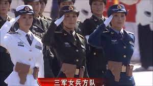 中国女性兵士パレード 2009 建国60周年記念 国慶節軍事パレードから - YouTube