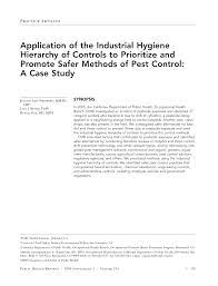 Licensing and certification information for the pest control business license. Pdf Application Of The Industrial Hygiene Hierarchy Of Controls To Prioritize And Promote Safer Methods Of Pest Control A Case Study