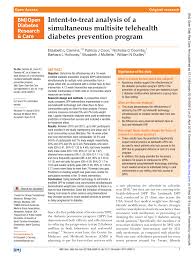 Check spelling or type a new query. Pdf Intent To Treat Analysis Of A Simultaneous Multisite Telehealth Diabetes Prevention Program