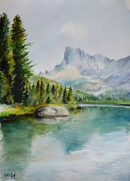 Custom Landscape Watercolor Watercolor Painting Landscape Original Mountain Watercolor Person Watercolor Mountains Watercolor Landscape Watercolor Paintings
