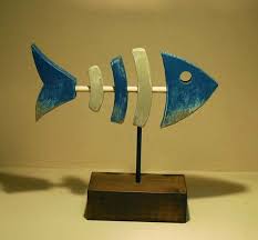 Holzerner Fisch Holzschaukelpferd Holzfisch Holz Und Metall