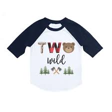 2nd Birthday Boy Shirt Ideas Lumberjack Two Wild Bear Second Birthday 3 4 Sleeve Raglan Shirt Happy Lion Clothing Birthday Boy Shirts Personalized Birthday Shirts Lion Clothing