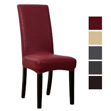 Product titlecomputer office chair covers stretchable universal d. Unique Bargains Dining Room Stretch Artificial Pu Chair Covers On Sale Overstock 25571504