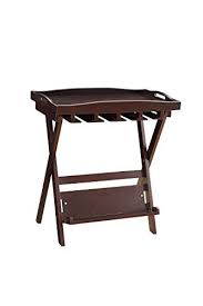 Comfortscape Cs 97376 Rectangular Wooden Folding Table With Removable Food Tray Wine Glass Rack Espresso Furniture Acme Furniture Folding Furniture