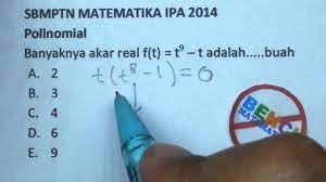 Jika kamu memang membutuhkan contoh soal sbmptn. Pembahasan Sbmptn 2014 Matematika Ipa Polinomial Youtube