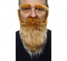 Bigote con Barba y Cejas castaño