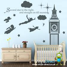 Disney Peter Pan Big Ben Wall Decal Sticker Kids Wall Decals Wall Decal Sticker Childrens Room Wall Decor