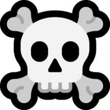 This could be a literal death or a figurative one, like when someone says i'm dead because a meme is so funny or relatable. Skull And Crossbones Emoji