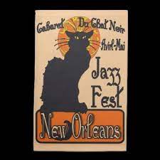Jazz Fest Chat Noir Avril Mai New Orleans Jazz Poster Jazz Fest Jazz Gift