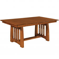 Check spelling or type a new query. Mission Pedestal Trestle Tables Amish Dining Tables Cabinfield Fine Furniture